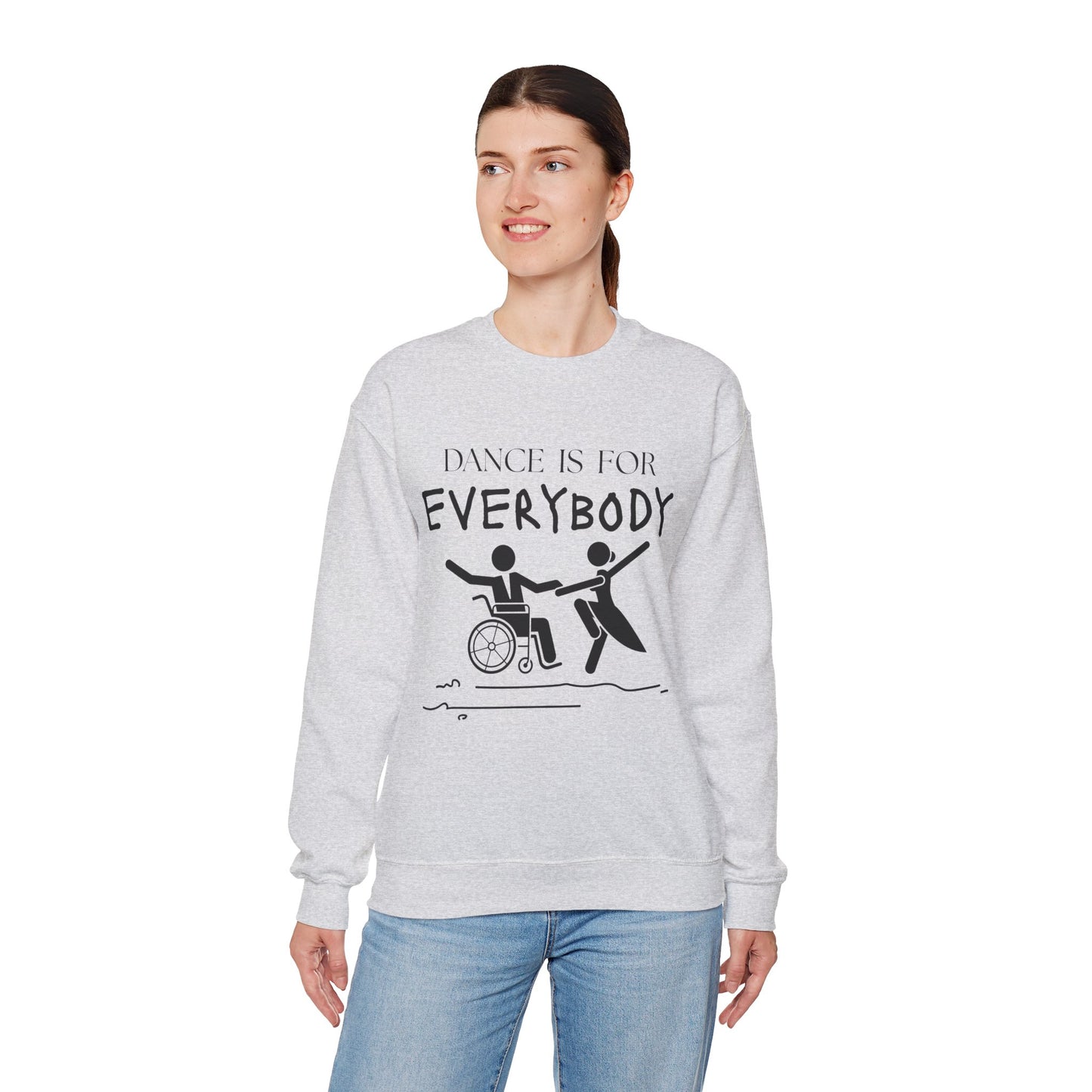 “Dance Is for Everybody” Inclusive Dance Sweatshirt – Unisex Heavy Blend Crewneck with Optional Name or Studio Personalization