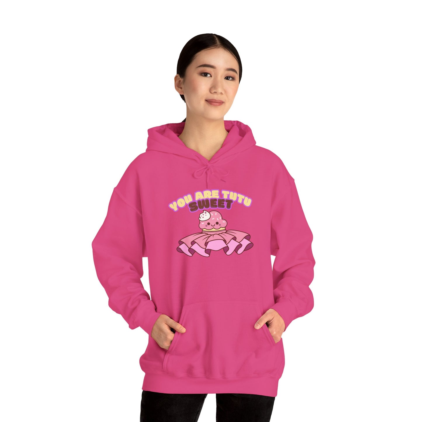"You Are Tutu Sweet" Unisex Heavy Blend Hooded Sweatshirt – Kawaii Cupcake in Tutu Dance Graphic Hoodie for Adults and Teens