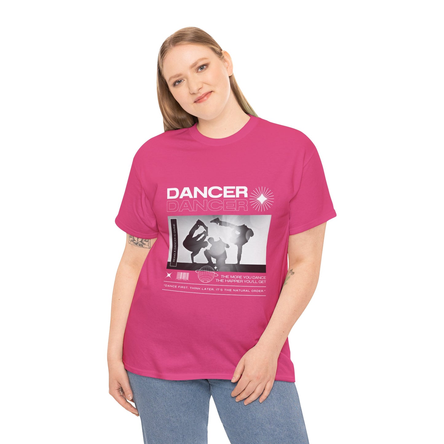 “Dancer” Graphic with Breakdancer Streetwear-Inspired Design | Hip-Hop Dance T-Shirt for Men & Women | Unisex Heavy Cotton Tee