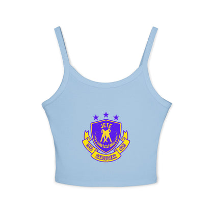 "Jeté Dance Gear" Women’s Spaghetti Strap Tank Top – Collegiate-Inspired Dancer Graphic | Stylish Studio Apparel for Dancers & Performers