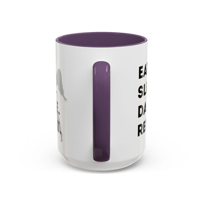 "Eat Sleep Dance Repeat" Accent Coffee Mug – Gray Dancer Graphic Ceramic Mug for Dance Lovers