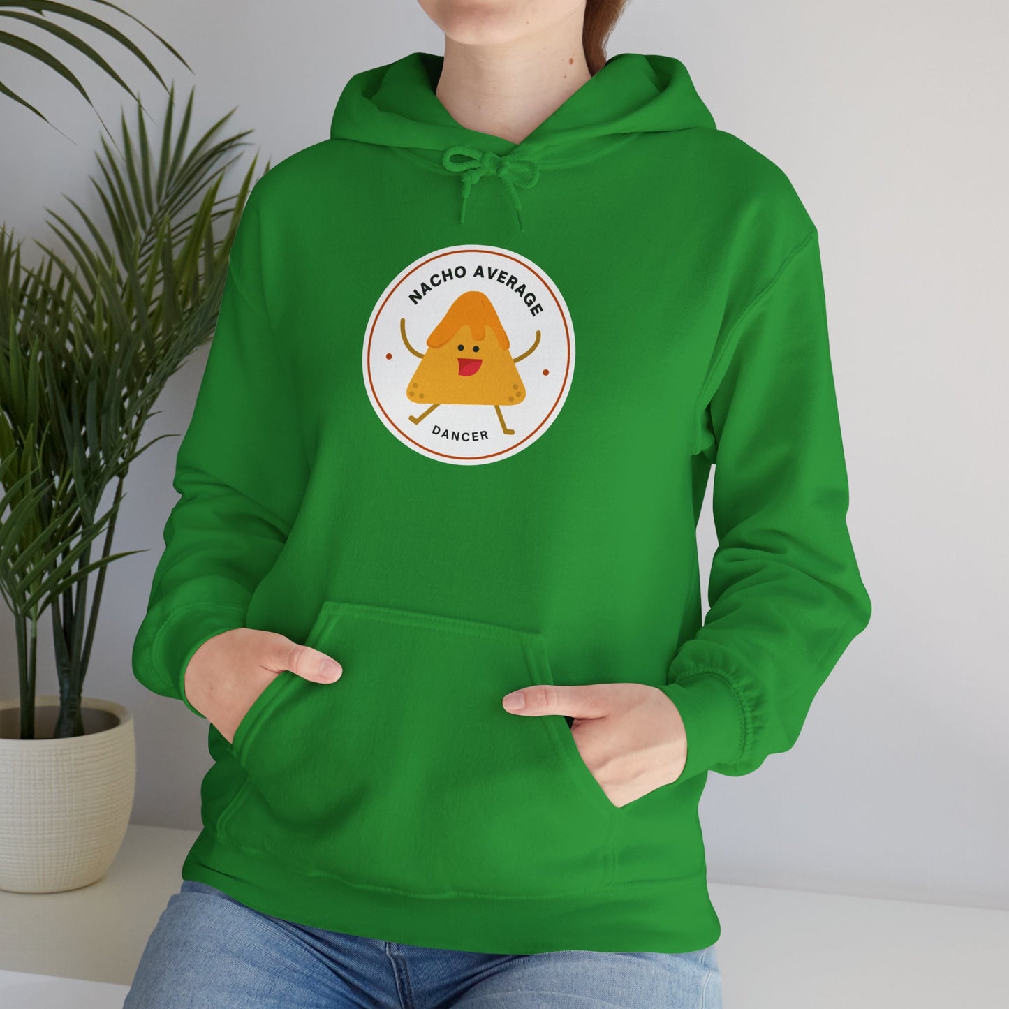 "Nacho Average Dancer" Unisex Hooded Sweatshirt – Funny Dance Pun Hoodie with Cute Nacho Graphic | Cozy Gift for Dancers & Food Lovers