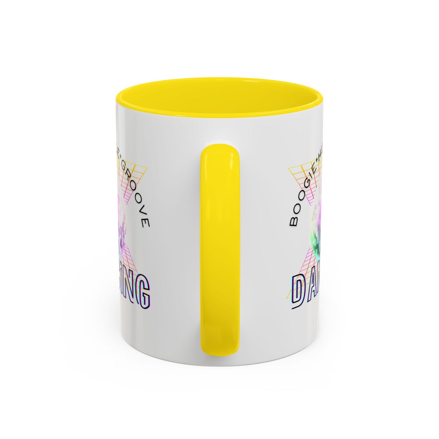 "Boogie, Hustle, Groove - Dancing" Disco Accent Coffee Mug – Fun Retro Dance Gift for Coffee Lovers