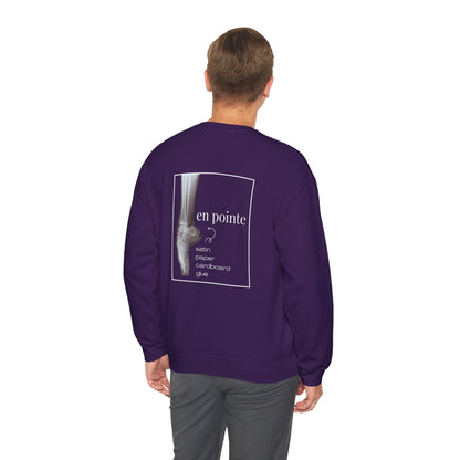 “I Dance en Pointe” - Optional Personalized Sleeve - Ballet Unisex Heavy Blend™ Crewneck Sweatshirt with Front and Back Print