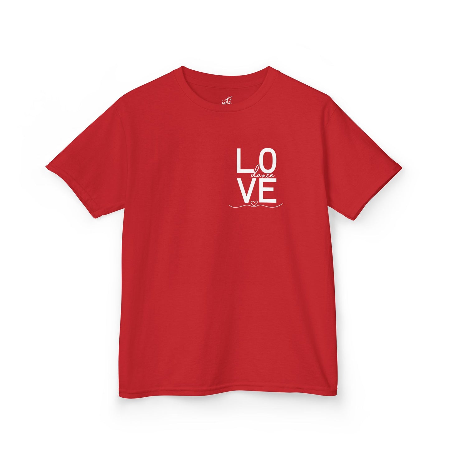 "LOVE Dance" Youth Short Sleeve Tee – Script Letter Graphic Dance Lover T-Shirt