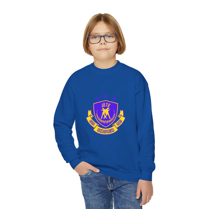 "Jeté Dance Gear" – Collegiate Style Youth Crewneck Sweatshirt | Bold Kids Dance Team Pullover