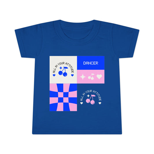 "Dancer – All in Your Attitude" Toddler Dance T-Shirt – Retro Graphic Short Sleeve Tee for Kids