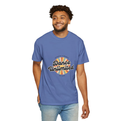 "Dance Unlimited, Potential & Growth" Unisex Garment-Dyed T-Shirt – Retro-Inspired Dance Motivation Graphic Tee – Inspirational Shirt for Dancers"