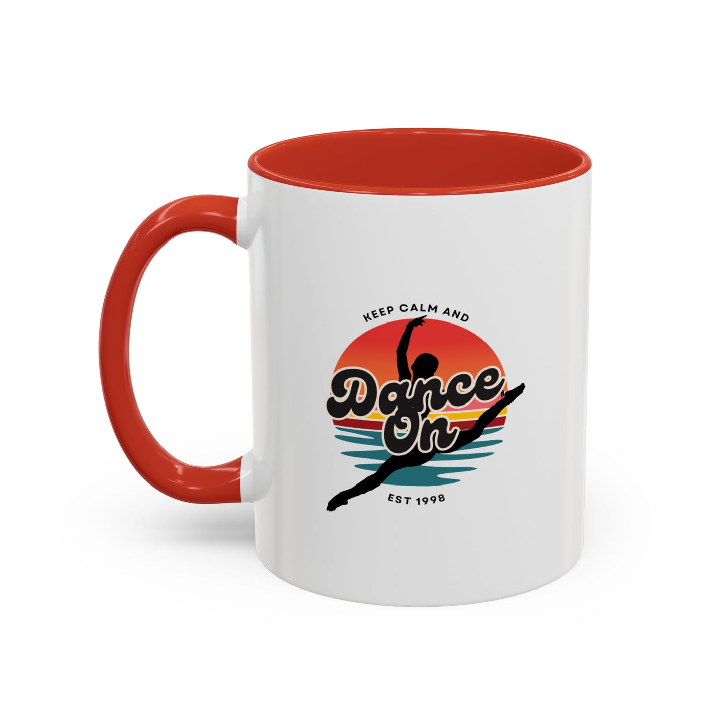 "Keep Calm and Dance On" Accent Coffee Mug – Motivational Dance Quote Ceramic Mug for Dancers and Instructors