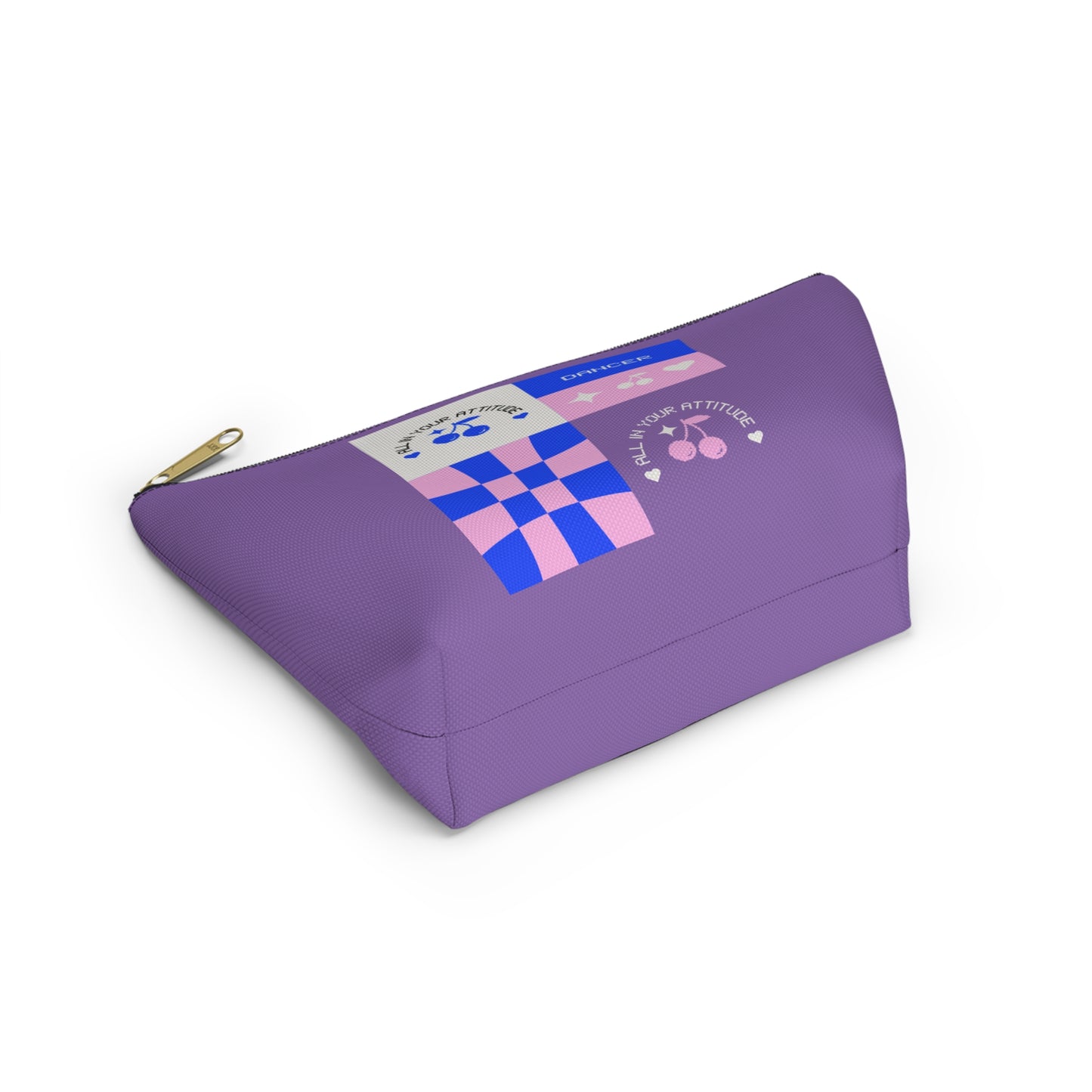 "Dancer - All in Your Attitude" Makeup Bag – Cute Retro Dance Graphic – Inspirational Dance-Themed Zipper Pouch for Cosmetics, Accessories & Gifts