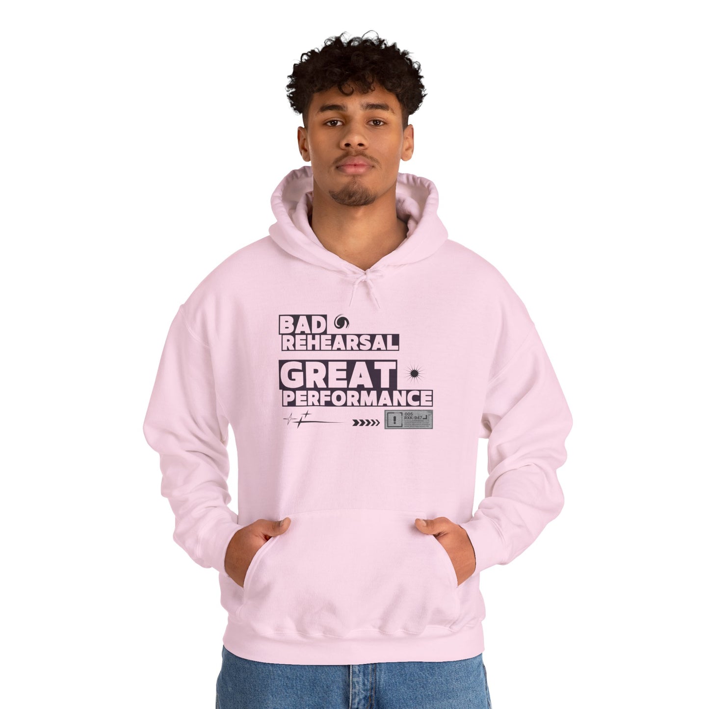 "Bad Rehearsal, Great Performance" Dance Hoodie – Unisex Heavy Blend™ Hooded Sweatshirt with Streetwear-Inspired Graphic for Performers