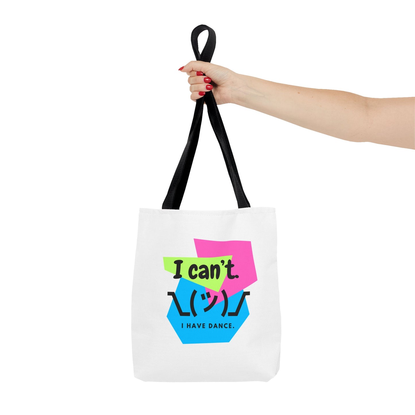 "I Can't. I Have Dance." – 80s Retro Emoji Canvas Tote Bag for Dancers | Funny Dance Quote Reusable Shoulder Bag
