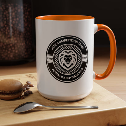 "Jeté Competition Team – Always Keep Dancing" Accent Coffee Mug – Collegiate Style Ceramic Mug for Dancers and Studio Teams