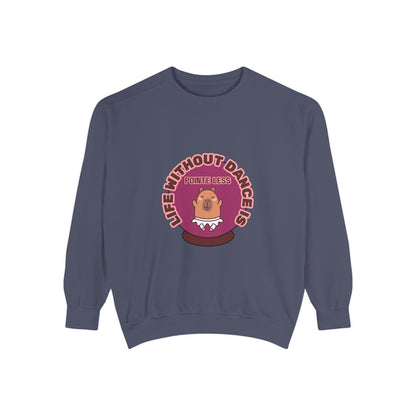 "Life Without Dance Is Pointeless" Unisex Lightweight Crewneck Sweatshirt – Bold Retro Ballet Pun Graphic Pullover for Dancers & Dance Lovers