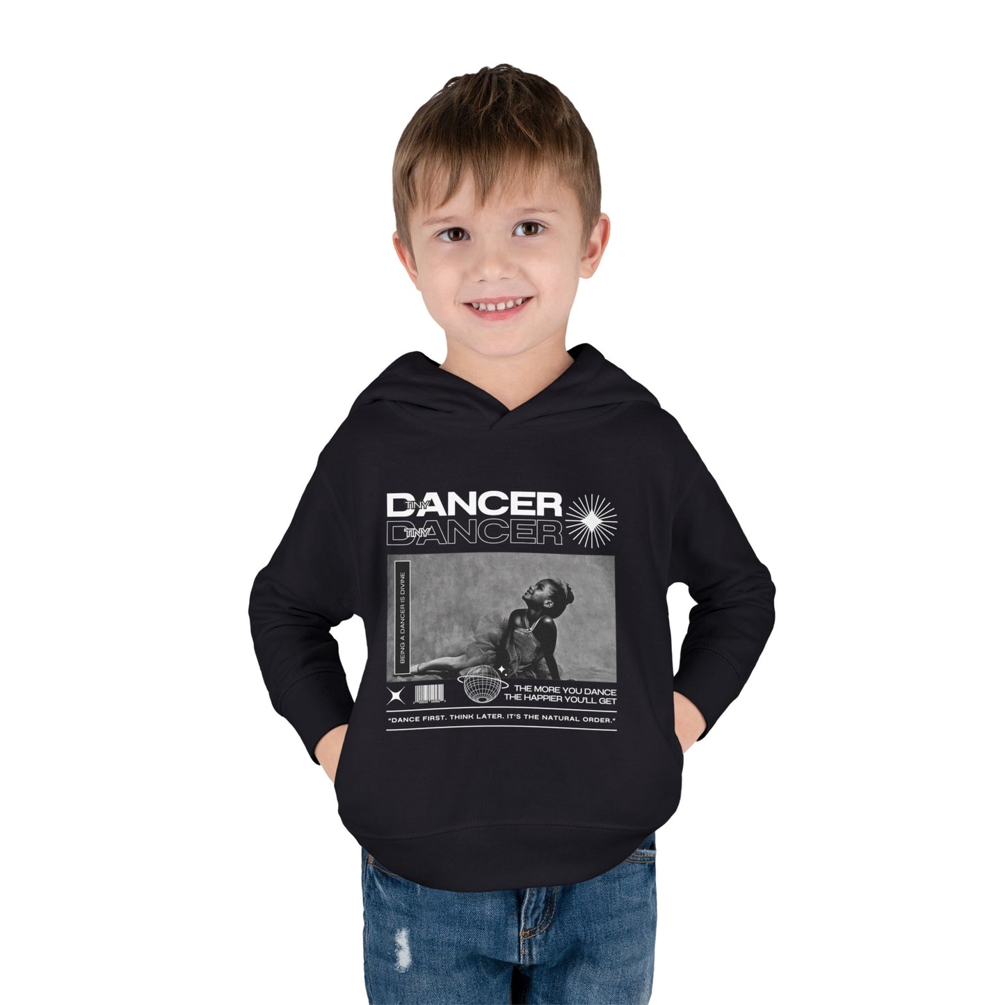“Tiny Dancer” Toddler Pullover Hoodie – Streetwear-Inspired Ballet Dancer Graphic Sweatshirt for Kids