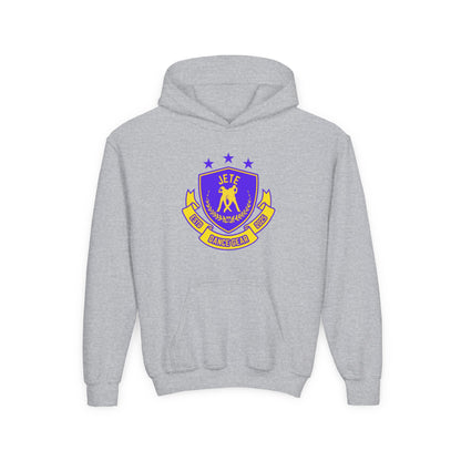 "Jeté Dance Gear" Youth Hooded Sweatshirt – Collegiate-Inspired Dance Team Graphic Hoodie for Kids and Teens