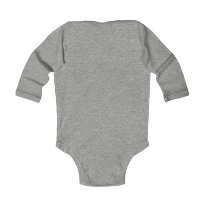 "Boogie, Hustle, Groove - Dancing" Infant Long Sleeve Bodysuit | Retro Dance Baby Onesie for Future Dancers