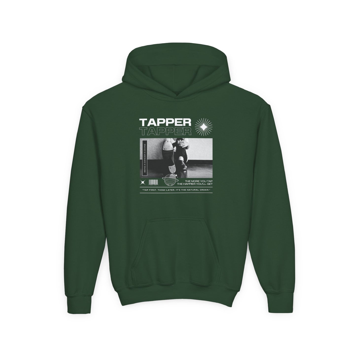 “Tapper” Tap Shoes Streetwear Graphic | Unisex Youth Hoodie – Tap Dance Hoodie for Kids & Young Performers