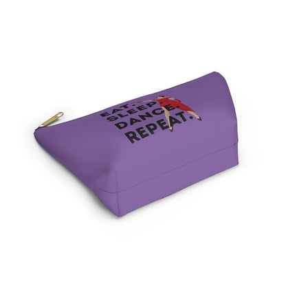 “Eat Sleep Dance Repeat” Makeup Bag – Bold Dancer Graphic – Dance-Themed Zipper Pouch for Cosmetics, Accessories & Travel Essentials
