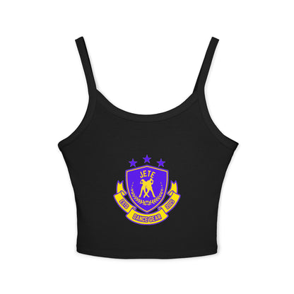 "Jeté Dance Gear" Women’s Spaghetti Strap Tank Top – Collegiate-Inspired Dancer Graphic | Stylish Studio Apparel for Dancers & Performers