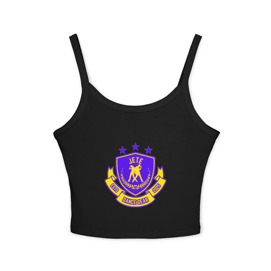 "Jeté Dance Gear" Women’s Spaghetti Strap Tank Top – Collegiate-Inspired Dancer Graphic | Stylish Studio Apparel for Dancers & Performers