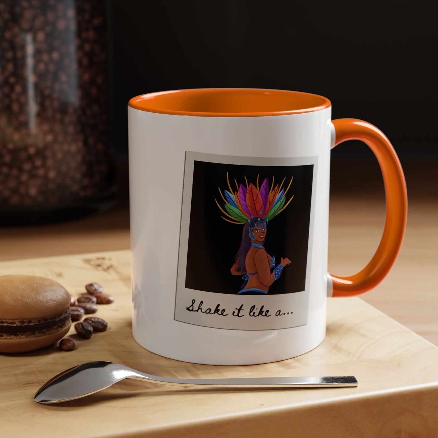 "Shake It Like a..." Accent Coffee Mug – Fun Dance Quote Ceramic Mug for Dancers and Music Lovers