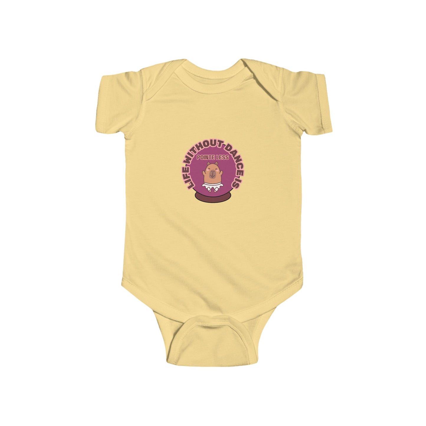 "Life Without Dance is Pointeless" Infant Short Sleeve Bodysuit – Retro Dance Graphic Baby Outfit for Ballet-Loving Families
