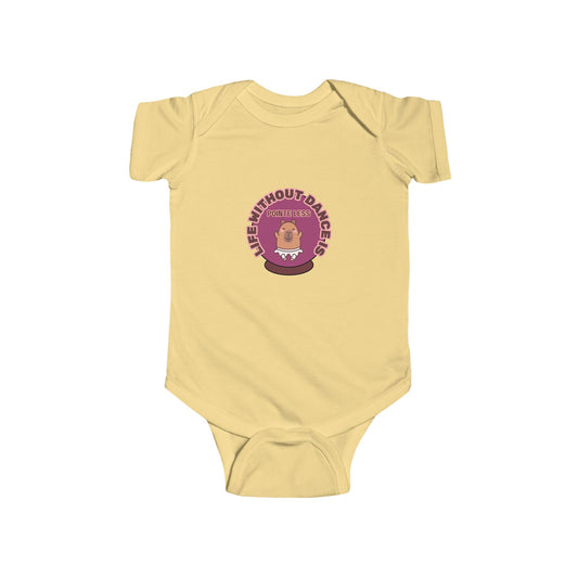 "Life Without Dance is Pointeless" Infant Short Sleeve Bodysuit – Retro Dance Graphic Baby Outfit for Ballet-Loving Families