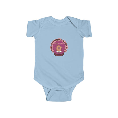 "Life Without Dance is Pointeless" Infant Short Sleeve Bodysuit – Retro Dance Graphic Baby Outfit for Ballet-Loving Families