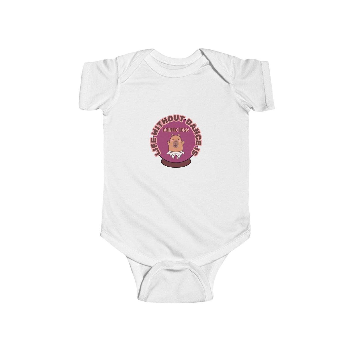 "Life Without Dance is Pointeless" Infant Short Sleeve Bodysuit – Retro Dance Graphic Baby Outfit for Ballet-Loving Families