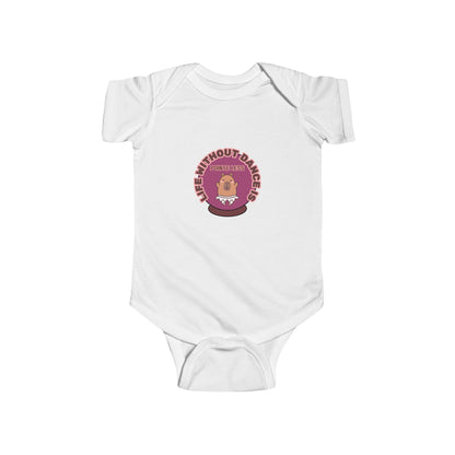 "Life Without Dance is Pointeless" Infant Short Sleeve Bodysuit – Retro Dance Graphic Baby Outfit for Ballet-Loving Families