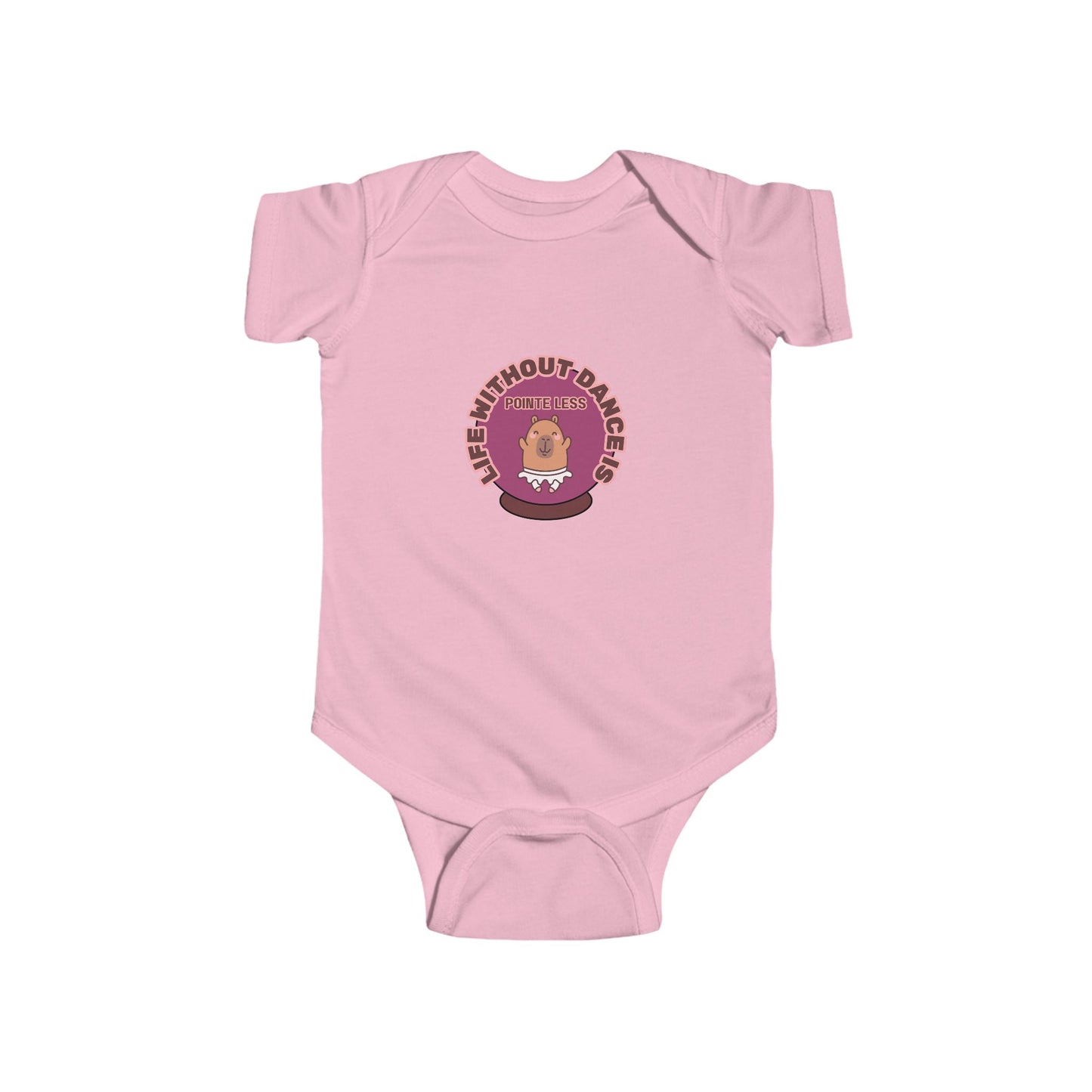 "Life Without Dance is Pointeless" Infant Short Sleeve Bodysuit – Retro Dance Graphic Baby Outfit for Ballet-Loving Families