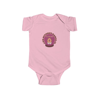 "Life Without Dance is Pointeless" Infant Short Sleeve Bodysuit – Retro Dance Graphic Baby Outfit for Ballet-Loving Families