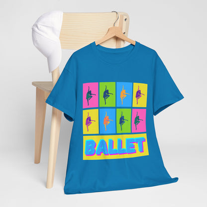 "Ballet" Pop Art Inspired Dance Graphic Unisex Heavy Cotton Tee – Artistic Ballet Dancer T-Shirt for Dance Lovers
