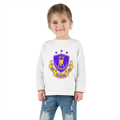 "Jeté Dance Gear" Toddler Dance T-Shirt – Collegiate-Inspired Dancer Graphic Long Sleeve Tee for Kids