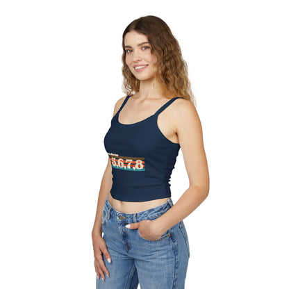 "From the Top and 5, 6, 7, 8" Women’s Spaghetti Strap Tank Top – Retro Dance Graphic | Fun Rehearsal Tank for Dancers & Choreographers