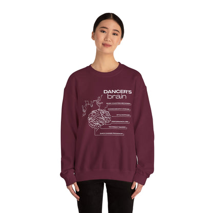 “Dancer’s Brain” Funny Dance Anatomy Sweatshirt – Unisex Heavy Blend Crewneck with Optional Name or Studio Personalization