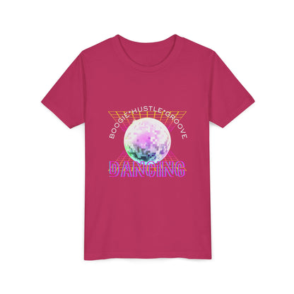 "Boogie, Hustle, Groove - Dancing" Streetwear Dance Graphic – Youth Short Sleeve Tee