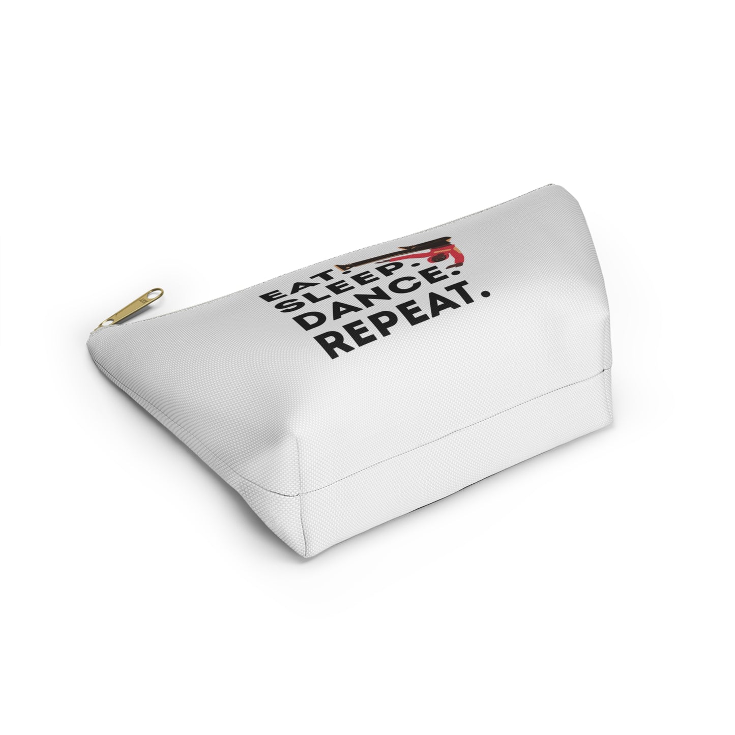 "Eat Sleep Dance Repeat" Makeup Bag – Bold B-Boy Dancer Graphic – Hip Hop Dance-Themed Zipper Pouch for Cosmetics, Accessories & Travel Essentials