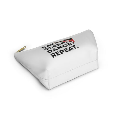 "Eat Sleep Dance Repeat" Makeup Bag – Bold B-Boy Dancer Graphic – Hip Hop Dance-Themed Zipper Pouch for Cosmetics, Accessories & Travel Essentials