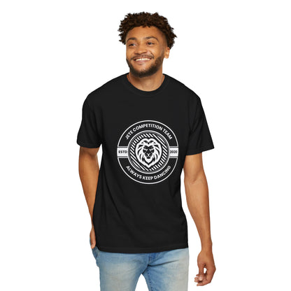"Jeté Competition Team,  Always Keep Dancing" Unisex Garment-Dyed T-Shirt – Collegiate-Style Dance Graphic Tee – Shirt for Dancers & Teams