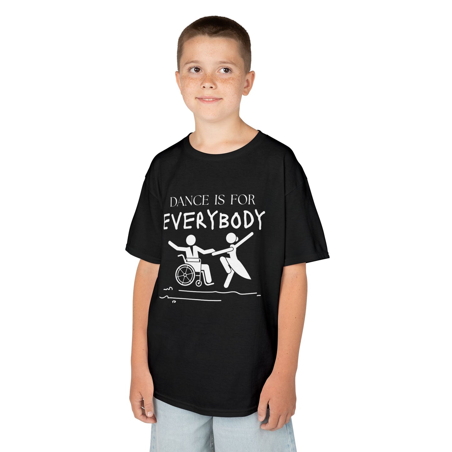 “Dance Is for Everybody” Youth Short Sleeve Tee – Inclusive Dance T-Shirt for Kids & Teens, Personalized with Name or Studio