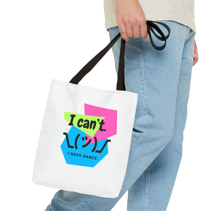 "I Can't. I Have Dance." – 80s Retro Emoji Canvas Tote Bag for Dancers | Funny Dance Quote Reusable Shoulder Bag