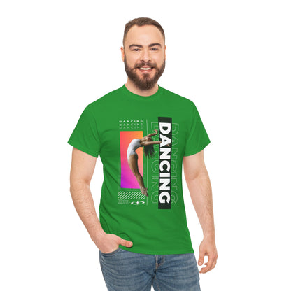 “Dancing” Streetwear-Inspired Female Dancer Unisex Heavy Cotton Tee – Urban Dance Graphic T-Shirt for Performers and Dance Lovers