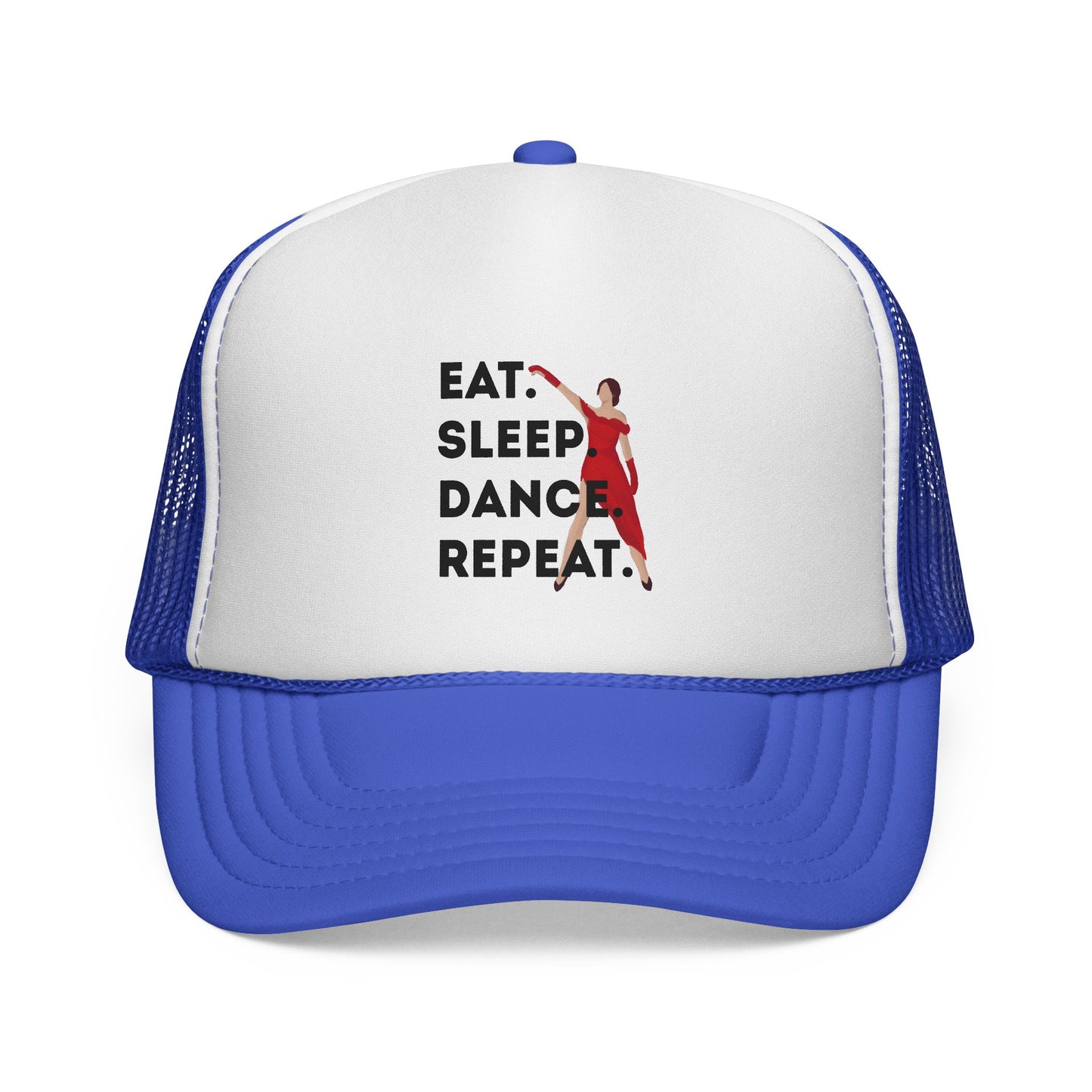 "Eat Sleep Dance Repeat" Trucker Hat – Bold Dancer Graphic Unisex Mesh Cap for Dance Lovers | Dance-Themed Hat