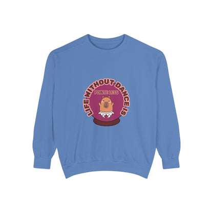 "Life Without Dance Is Pointeless" Unisex Lightweight Crewneck Sweatshirt – Bold Retro Ballet Pun Graphic Pullover for Dancers & Dance Lovers