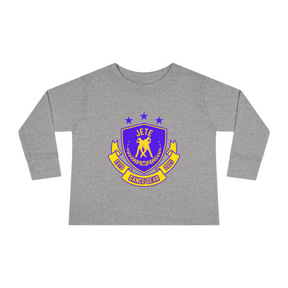 "Jeté Dance Gear" Toddler Dance T-Shirt – Collegiate-Inspired Dancer Graphic Long Sleeve Tee for Kids