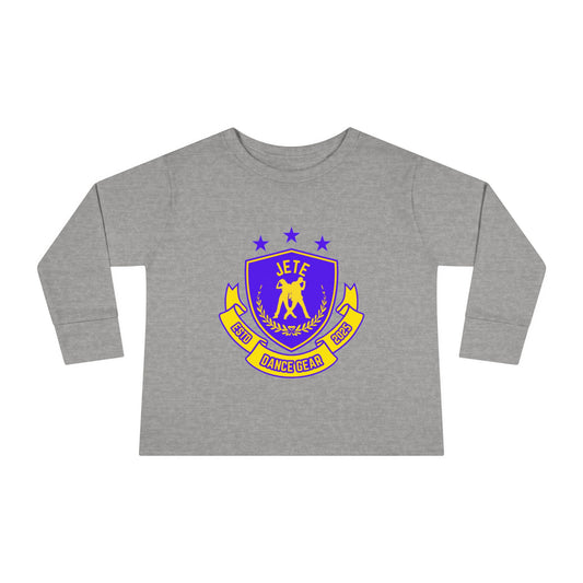 "Jeté Dance Gear" Toddler Dance T-Shirt – Collegiate-Inspired Dancer Graphic Long Sleeve Tee for Kids