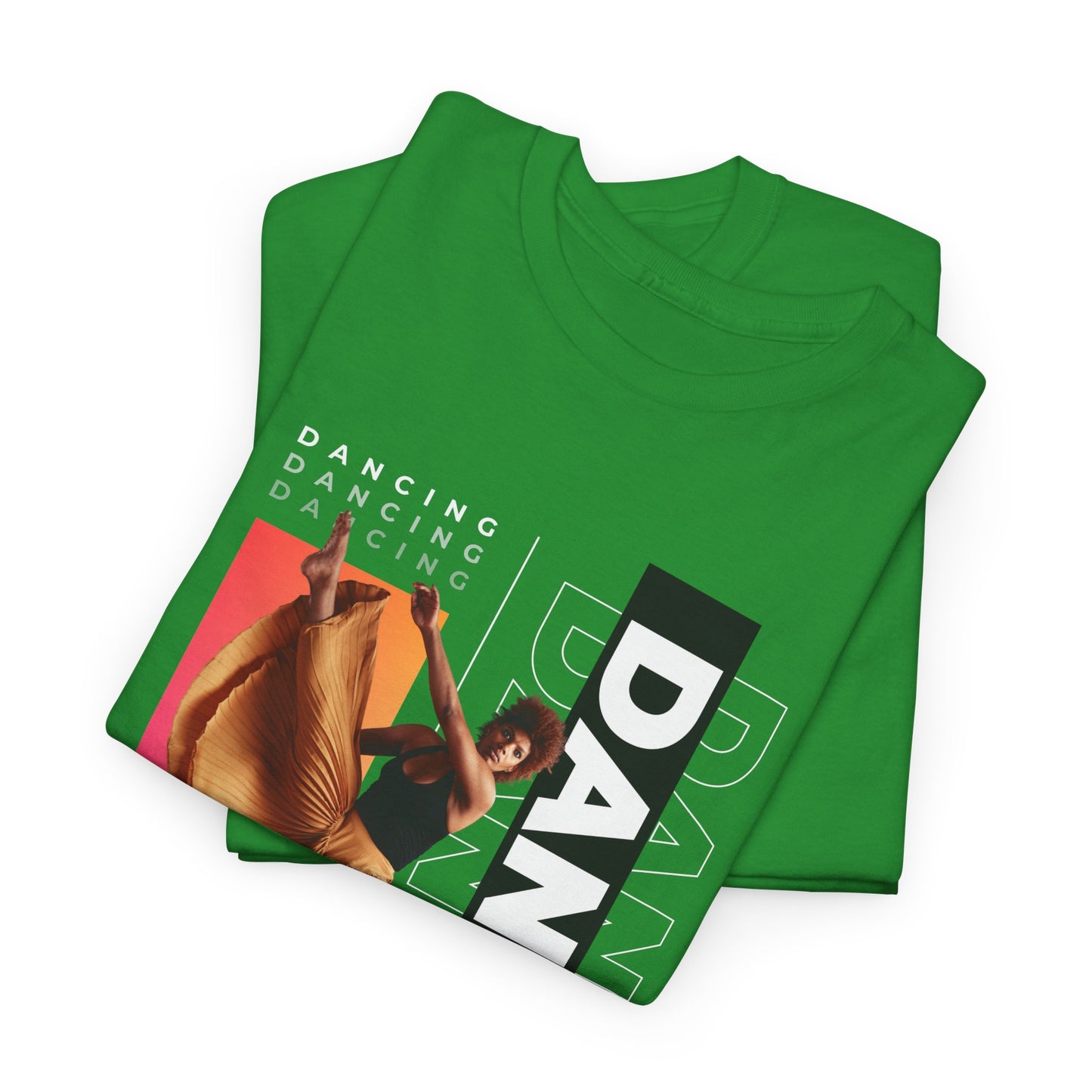 “Dancing” Streetwear-Inspired Female Dancer Unisex Heavy Cotton Tee – Urban Dance Graphic T-Shirt for Performers and Dance Lovers