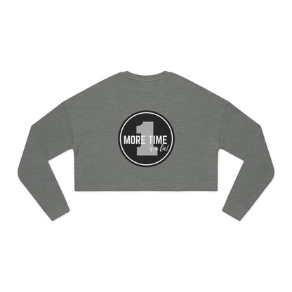 "One More Time is a Lie" Women’s Cropped Dance Sweatshirt – Bold Emblem Graphic | Funny Rehearsal Quote Apparel for Dancers & Performers
